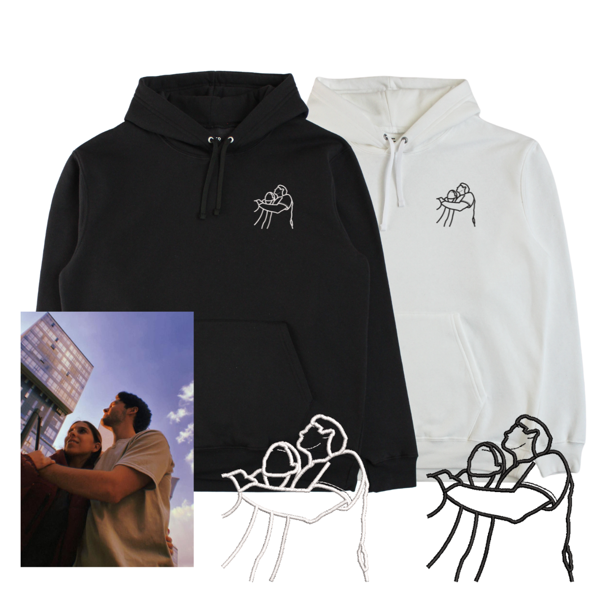 Combo Hoodies Outline de Imagen Personalizada